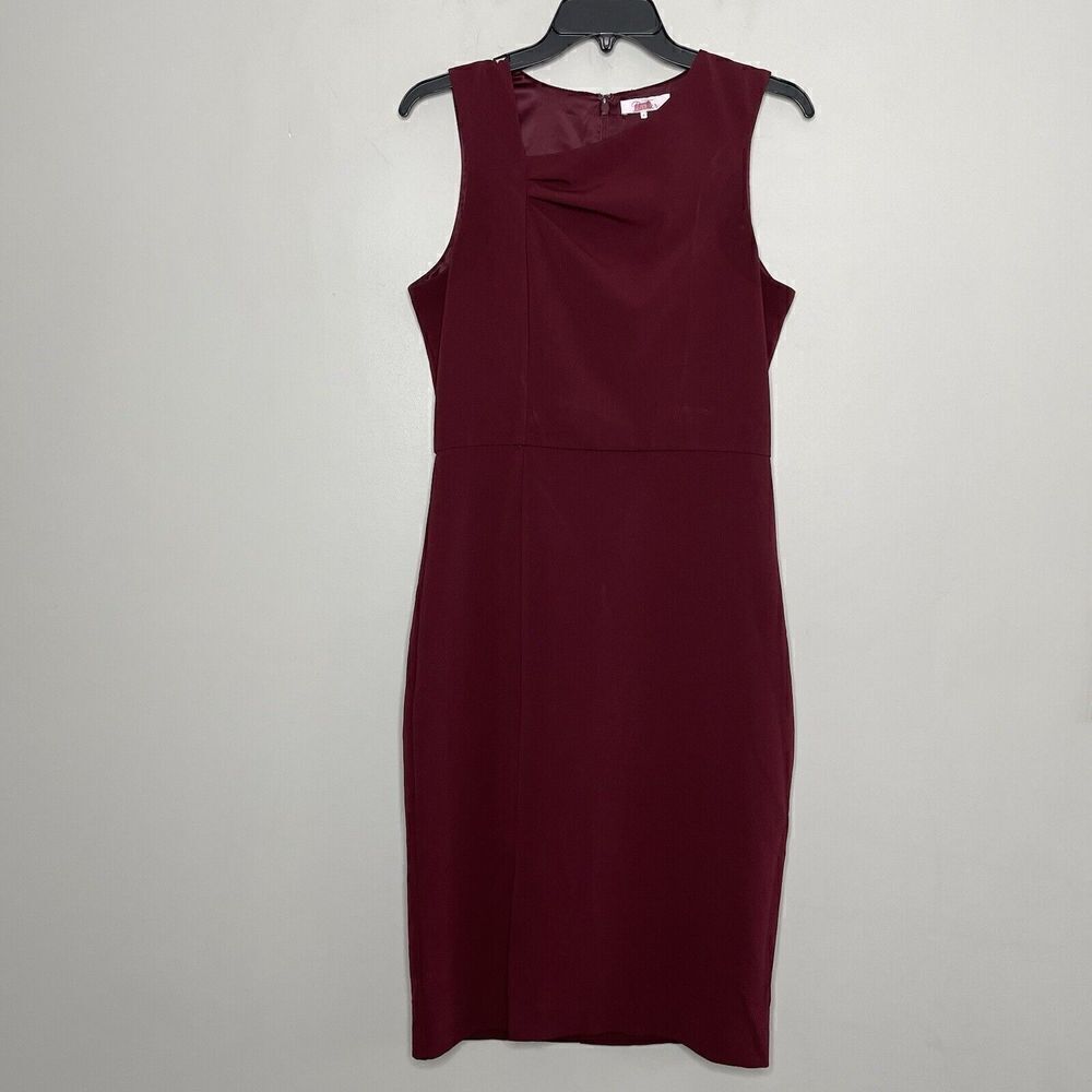 PARKER Jeanie Dress Womens 8 Sleeveless Knee Length Sheath Burgundy Red Career - Picture 2 of 10